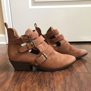 Universal Threads Micro Suede Buckle Booties